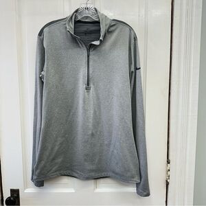 Nike Gray Long-Sleeve Quarter-Zip Pullover